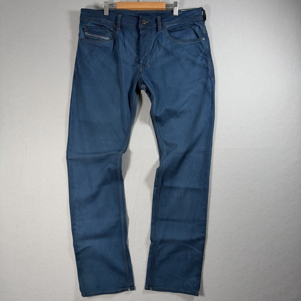 Diesel Safado Jeans Mens 33x34 Blue Slim Straight Button Fly Made in Italy OJ842